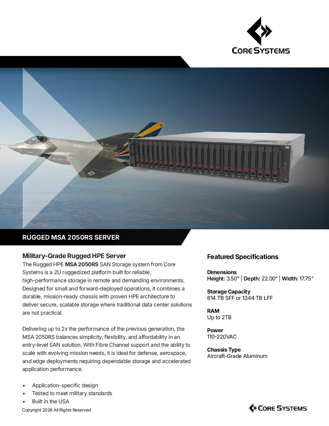 Core Systems Rugged Server Datasheets - Core Systems